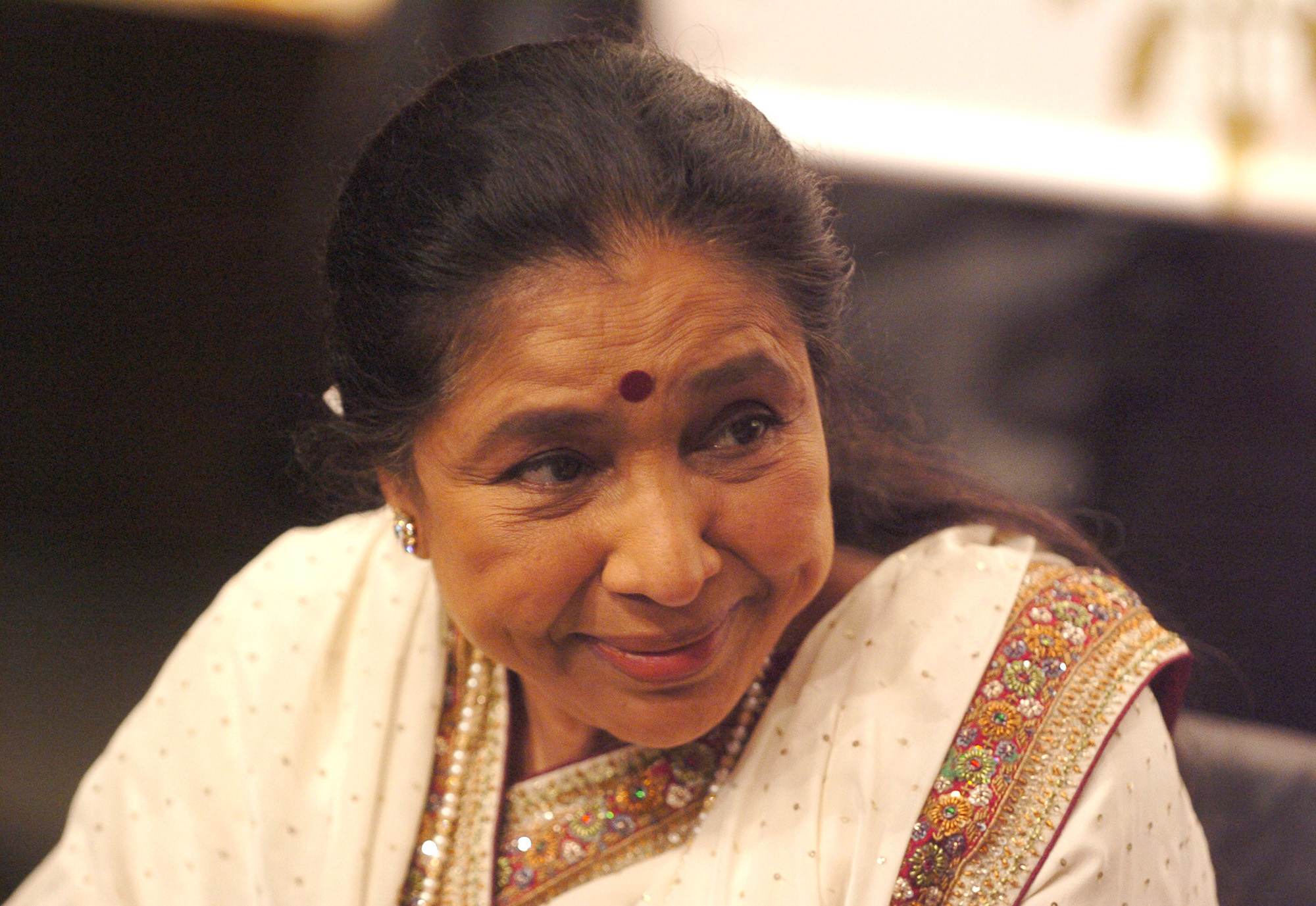 Asha Bhosle during MTV Asia Aid - Artists Press Conference at Metropolitan Hotel in Bangkok, Thailand. (Photo by J. Quinton/WireImage)