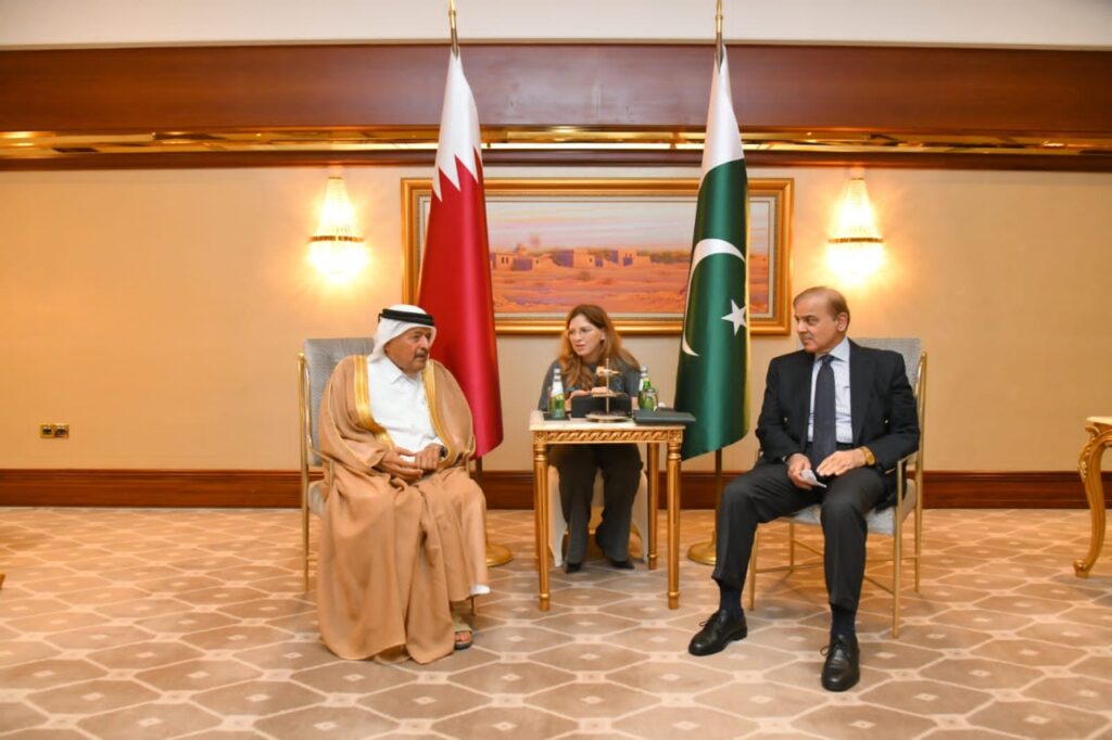 وزیراعظم محمد شہبازشریف کی  قطر کے امیر عزت مآب شیخ تمیم بن حمد الثانی سے ملاقات 3